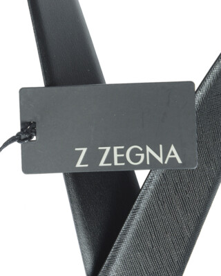 Pre-owned Zegna Belt Double Face Leather Italy Man Black Bwinx1505e Ner Sz.105 Make Offer