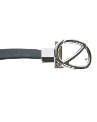 Pre-owned Zegna Belt Double Face Leather Italy Man Black Bcvrm2408b Ner Sz.110 Make Offer