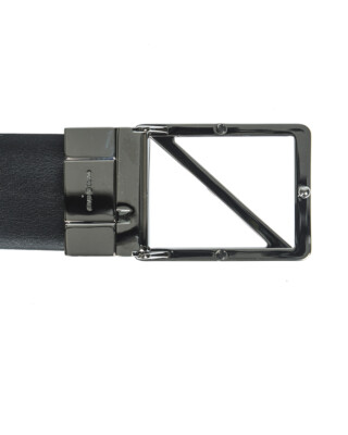 Pre-owned Zegna Belt Double Face Leather Italy Man Black Bwinx1505e Ner Sz.105 Make Offer