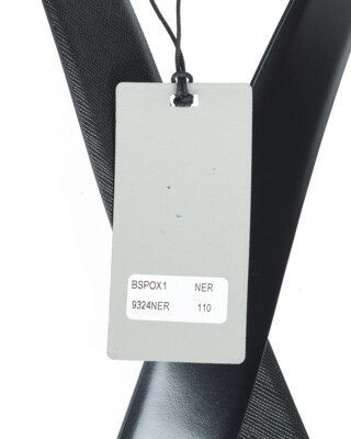 Pre-owned Zegna Belt Double Face Leather Italy Man Black Bspox19324 Ner Sz.110 Make Offer