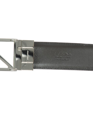 Pre-owned Zegna Belt Double Face Leather Italy Man Black Brdcx2505d Ntm Sz.110 Make Offer