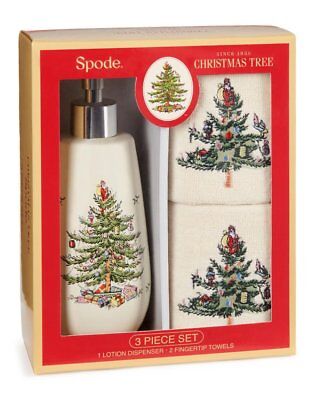 Spode CHRISTMAS TREE Lotion Dispenser Fingertip Towels