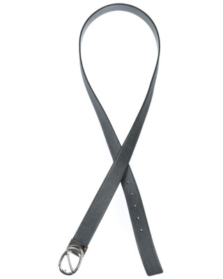 Pre-owned Zegna Belt Double Face Leather Italy Man Black Bcvrm2408b Ner Sz.110 Make Offer