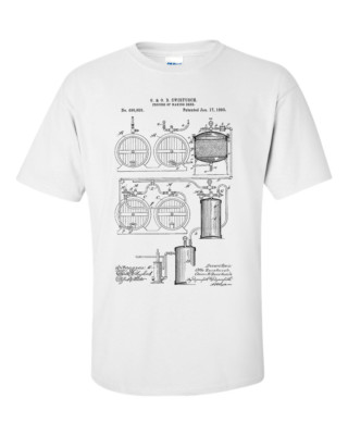 Beer Brewing 1893 Patent Craft Beer Blueprint Homebrew Gift T-Shirt