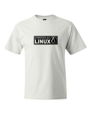 POWERED BY LINUX T-shirt Redhat-Fedora-Ubuntu-CentOS cool computer geek tee