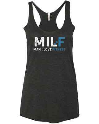 Milf Man I Love Fitness Funny Sayings Gym Lovers Birthday Gift Trendy Racer Tank