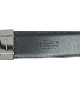 Pre-owned Zegna Belt Double Face Leather Italy Man Black Zpj45f408b Ndh Sz.110 Make Offer