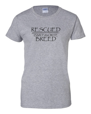 Womens Rescued is My Favorite Breed Shirt Rescue Dog Animal Lover Adopt Tee