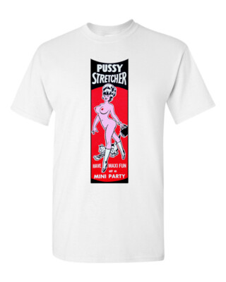 Unisex Ringer Tee T-shirt Cotton Novelty 70s Funny Condom Retro P*ssy Stretcher