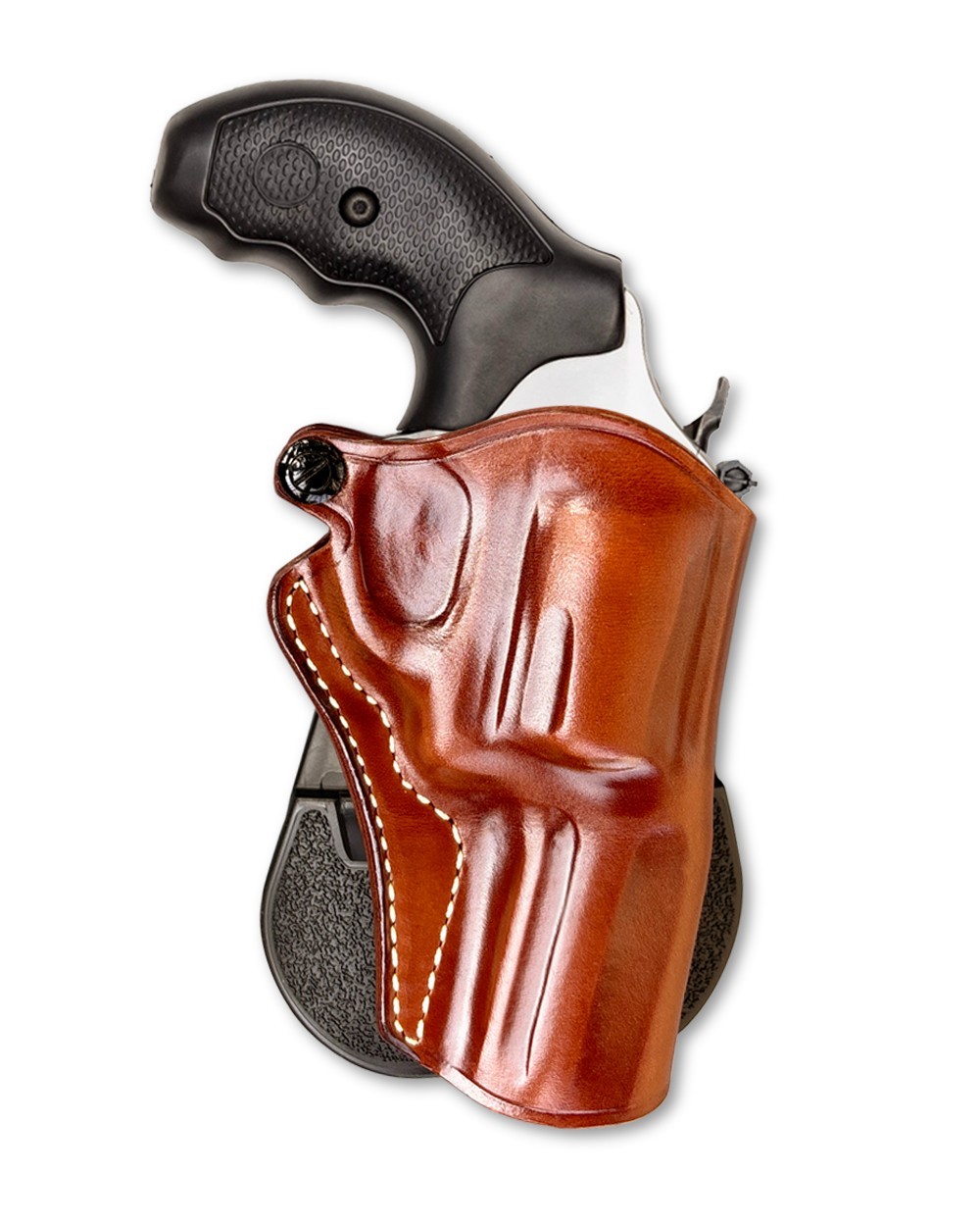 Leather OWB Paddle Holster Open Top Fits, S&W Model 60 357