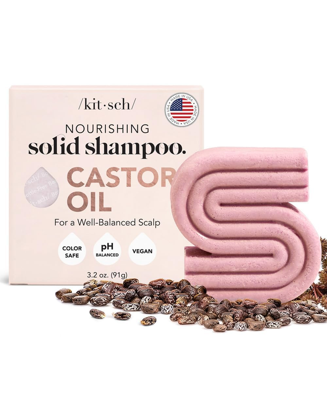 Kitsch Castor Oil Shampoo Bar for Hair Growth |Vegan & All Natural Solid Shampoo