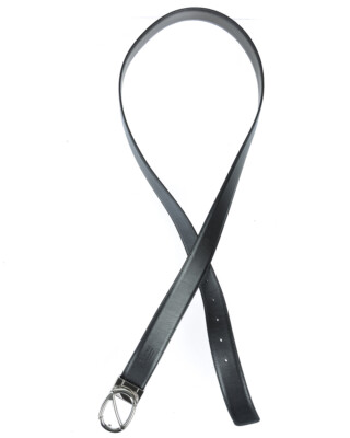 Pre-owned Zegna Belt Double Face Leather Italy Man Black Zpj45f408b Ndh Sz.110 Make Offer