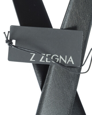 Pre-owned Zegna Belt Double Face Leather Italy Man Black Bwinm2958f Ner Sz.115 Make Offer