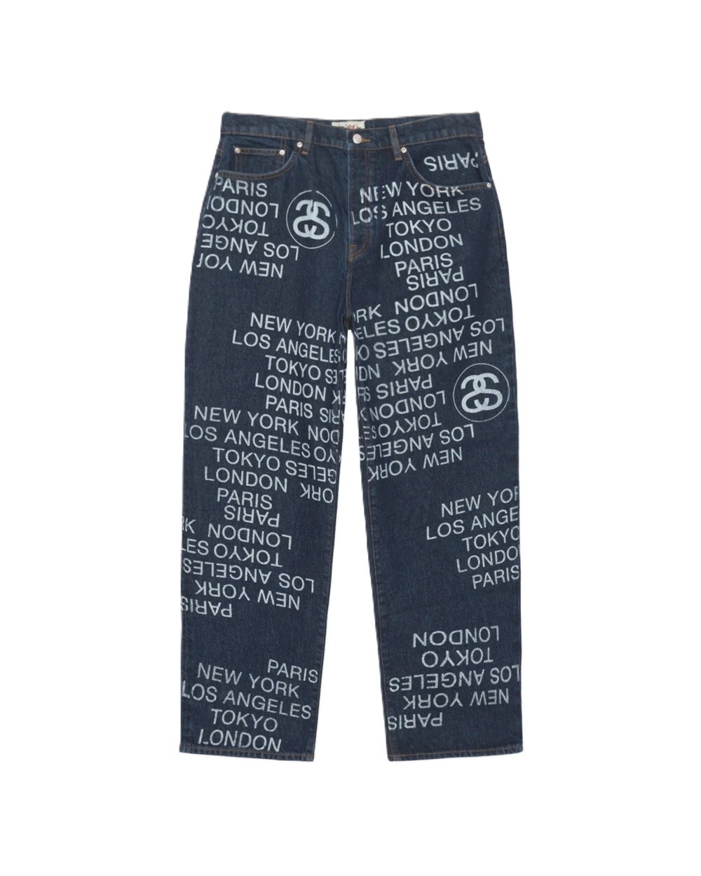 Pre-owned Stussy Big Ol' Jean City Link Denim Size 32 In Blue