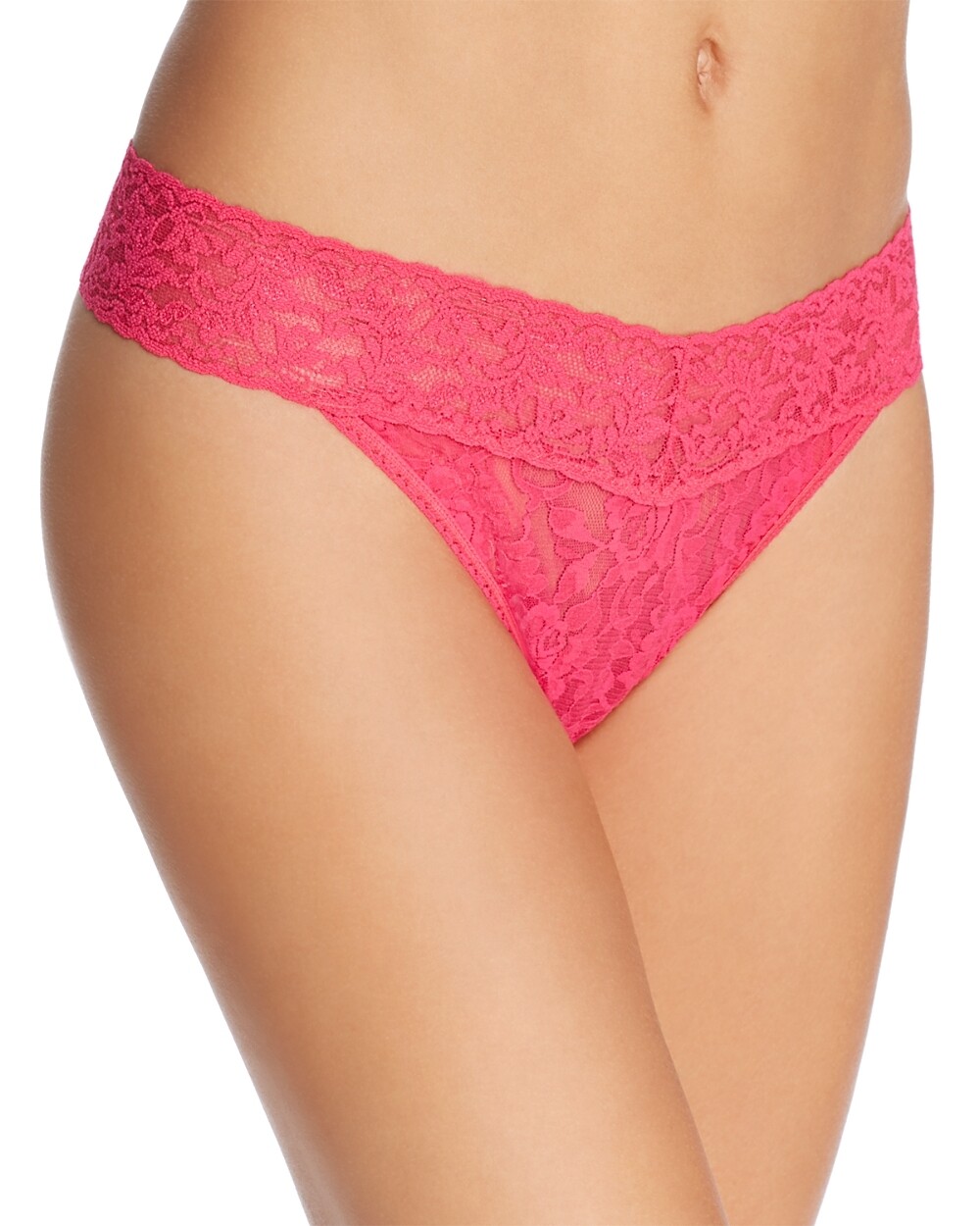 Hanky Panky 175912 Womens Floral Lace Thong Panties Bright Rose Size One Size