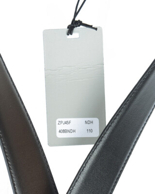 Pre-owned Zegna Belt Double Face Leather Italy Man Black Zpj45f408b Ndh Sz.110 Make Offer