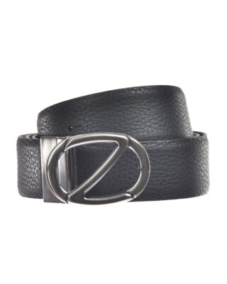 Pre-owned Zegna Belt Double Face Leather Italy Man Black Bkibm2994g Nvt Sz.105 Make Offer