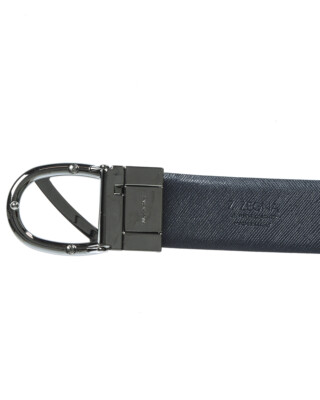 Pre-owned Zegna Belt Double Face Leather Italy Man Black Bsafx1994c Nbu Sz.110 Make Offer