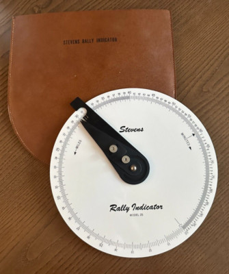 Vintage Stevens Rally Indicator Model 25 9'' w Leather Case Excellent