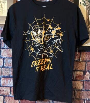 Youth XL Boys Marvel Spider-Man Halloween Themed Black T-shirt NWT