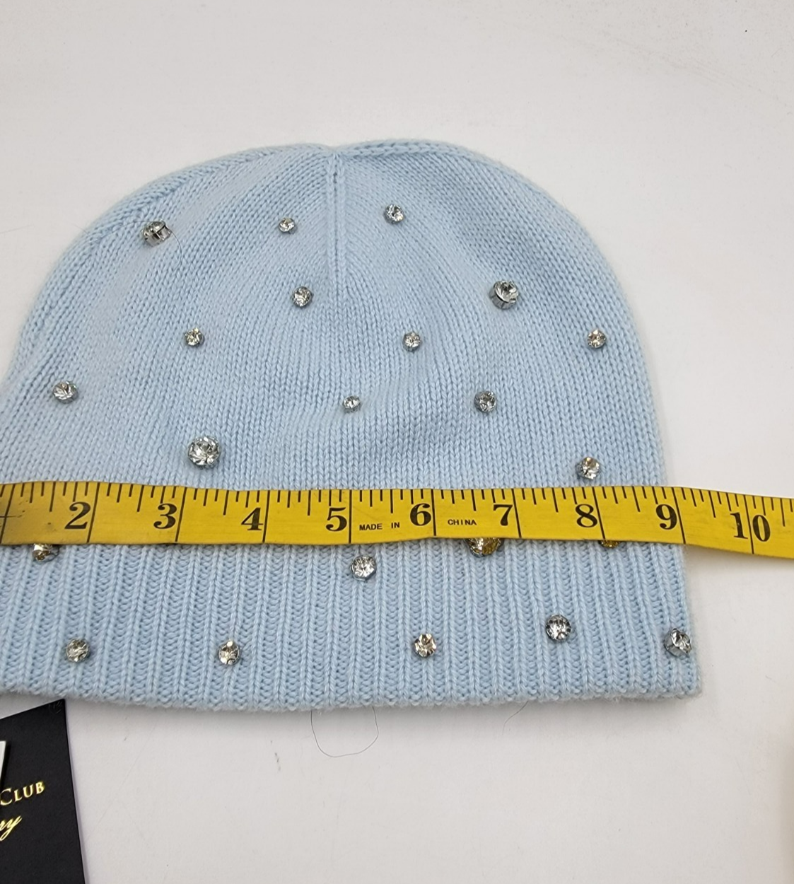 Charter Club Cashmere Embellished Cuffed Beanie Women's One Size Crystal Blue - Picture 6 of 15