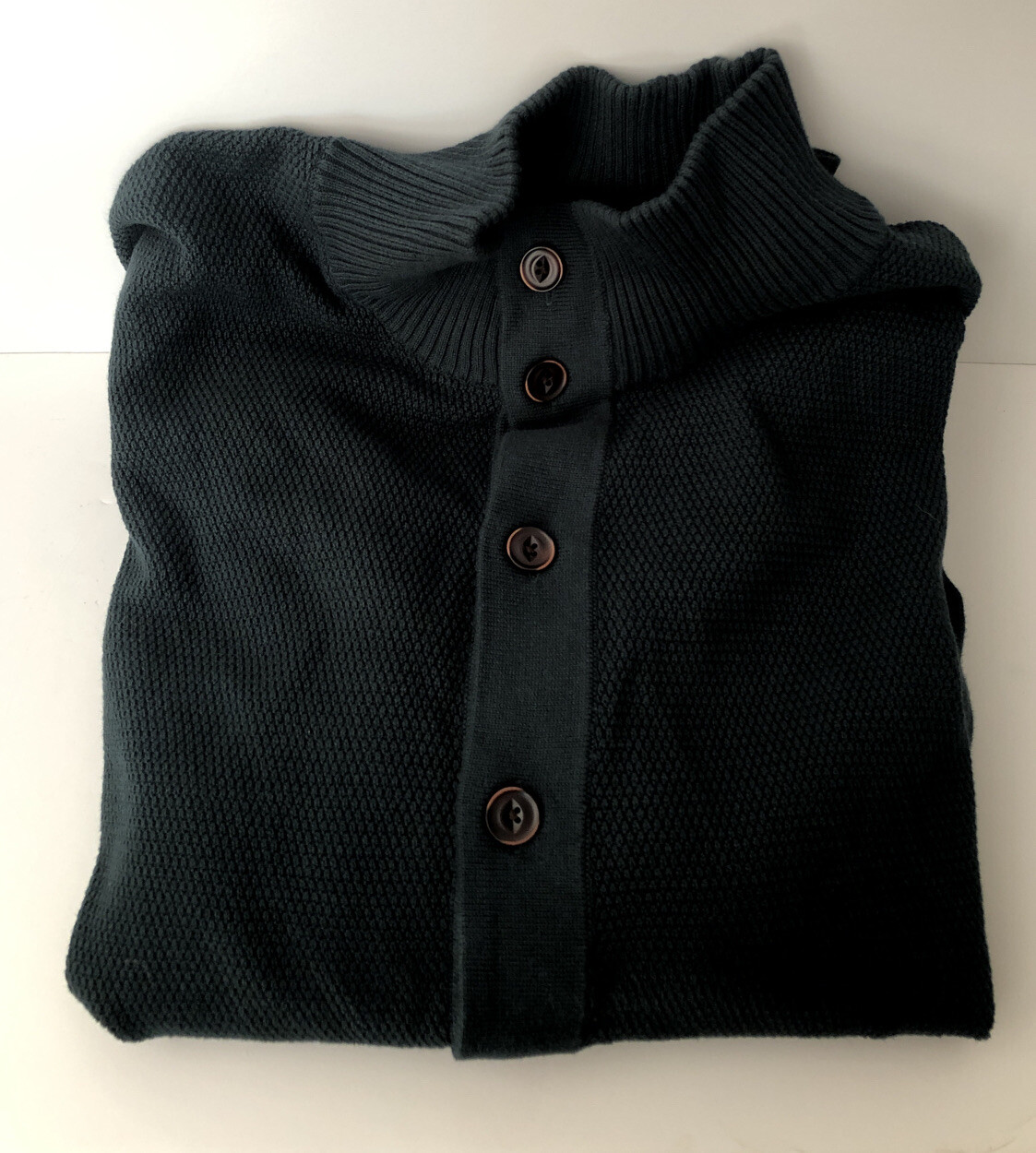 Download Goodfellow & Co Men Button Front Green Mock Neck Cardigan ...