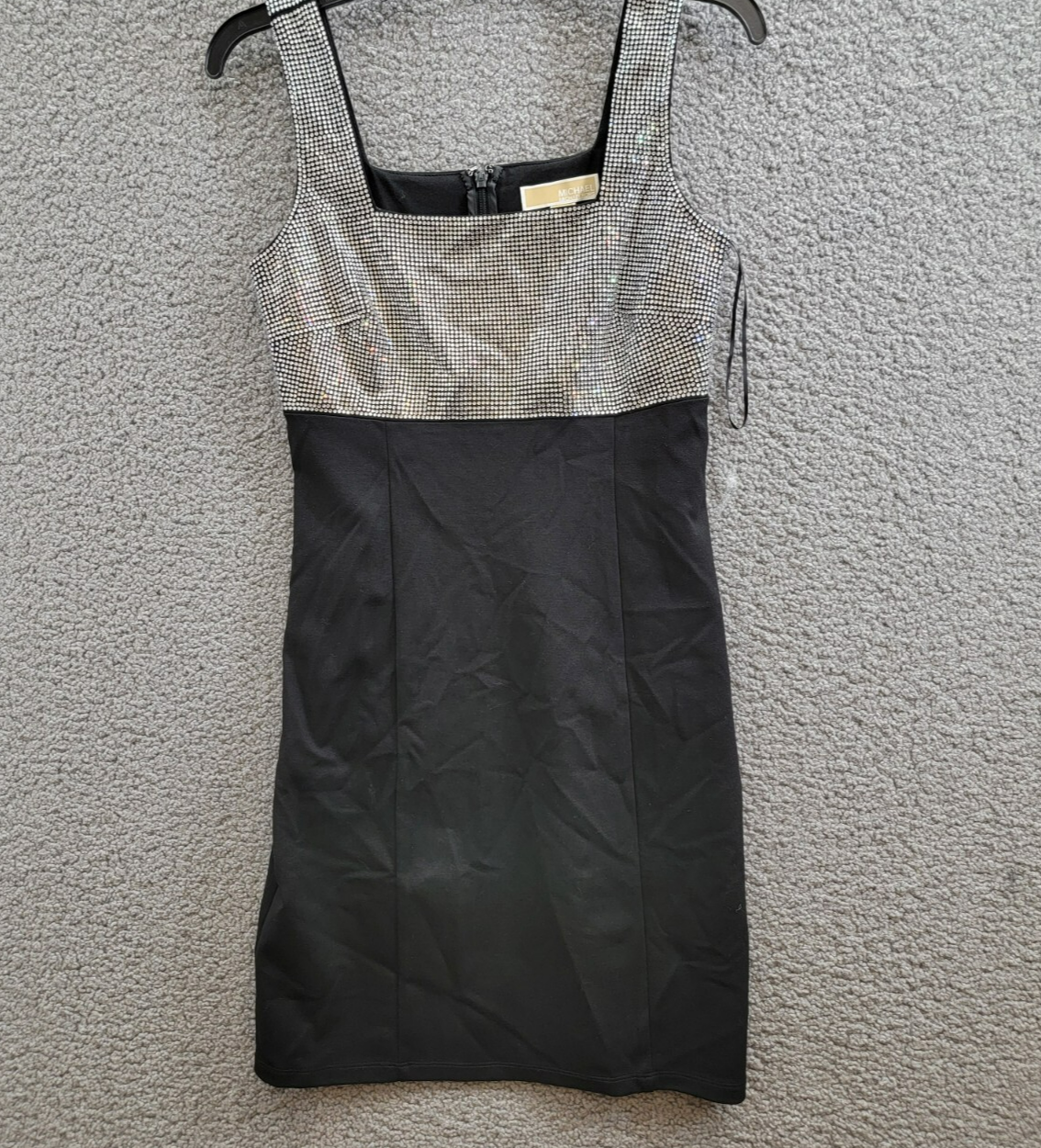 MICHAEL Michael Kors Square-Neck Embellished Sleeveless Mini Dress Women's XS - Picture 2 of 17