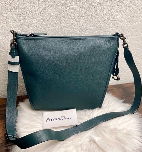 Coach Dufflette Crossbody Bag in Forest Green Leather NEW