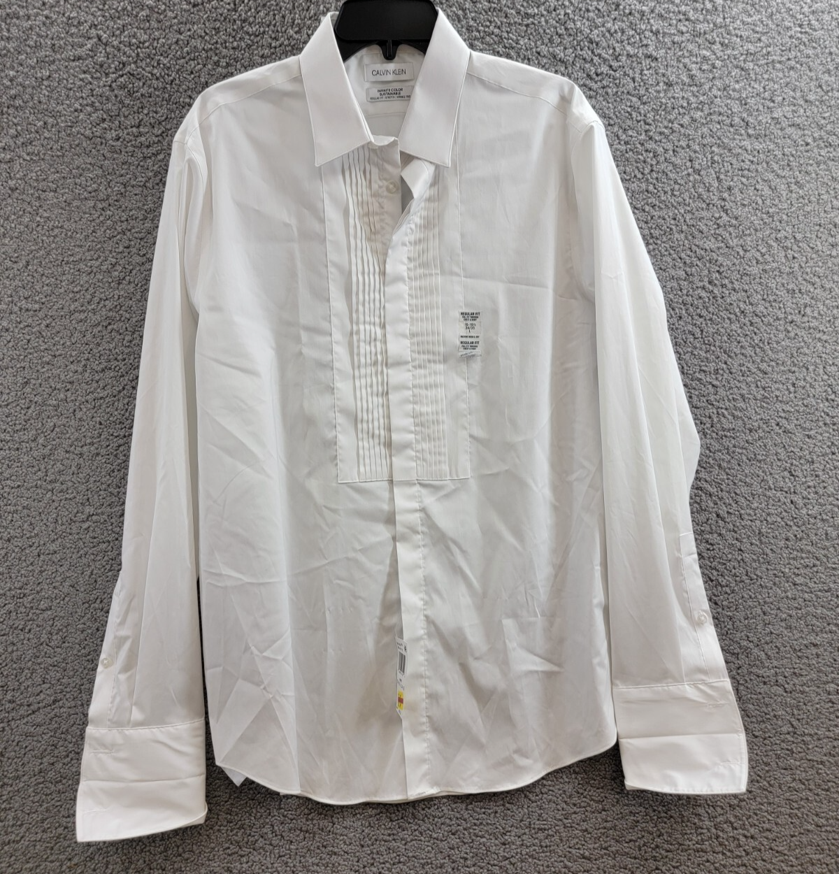 Calvin Klein Infinite Color Regular Fit Dress Shirt Men's L 34/35 16-16.5 White - Picture 2 of 17