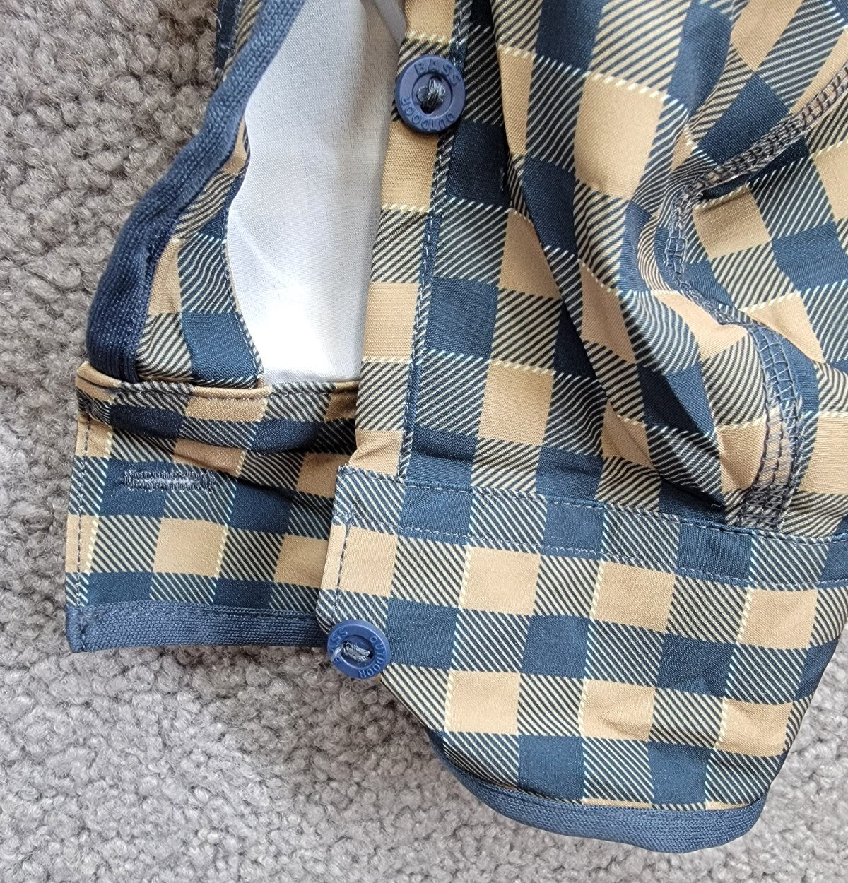 Bass Outdoor Cool Plaid Long-Sleeve Shirt Men's L Kelp Small Buffalo Collared - Picture 11 of 20