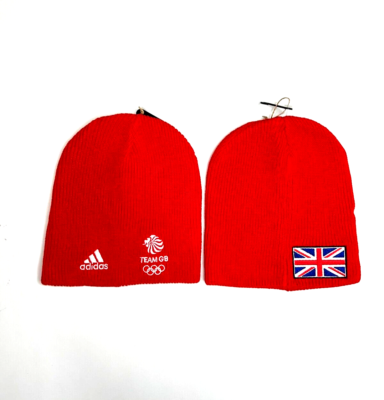 Adidas Winter Hat Red Team GB Ski Warm Beanie Olympic Thermal