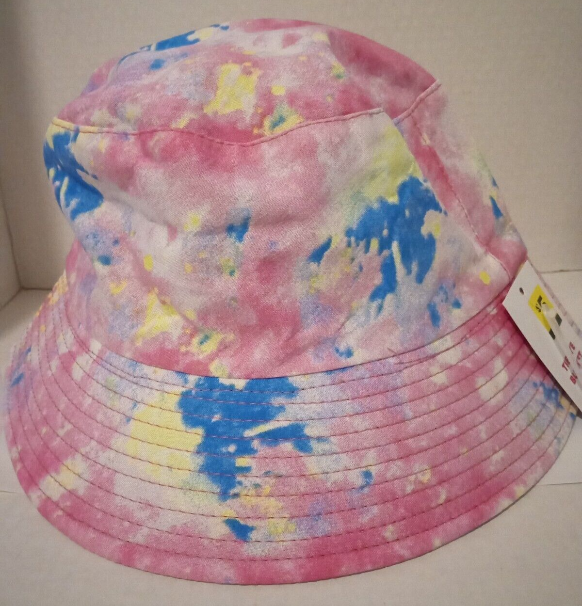 New Light Pink TYE DYE Bucket Hat Skater Beach Satin Lined Womens One Size