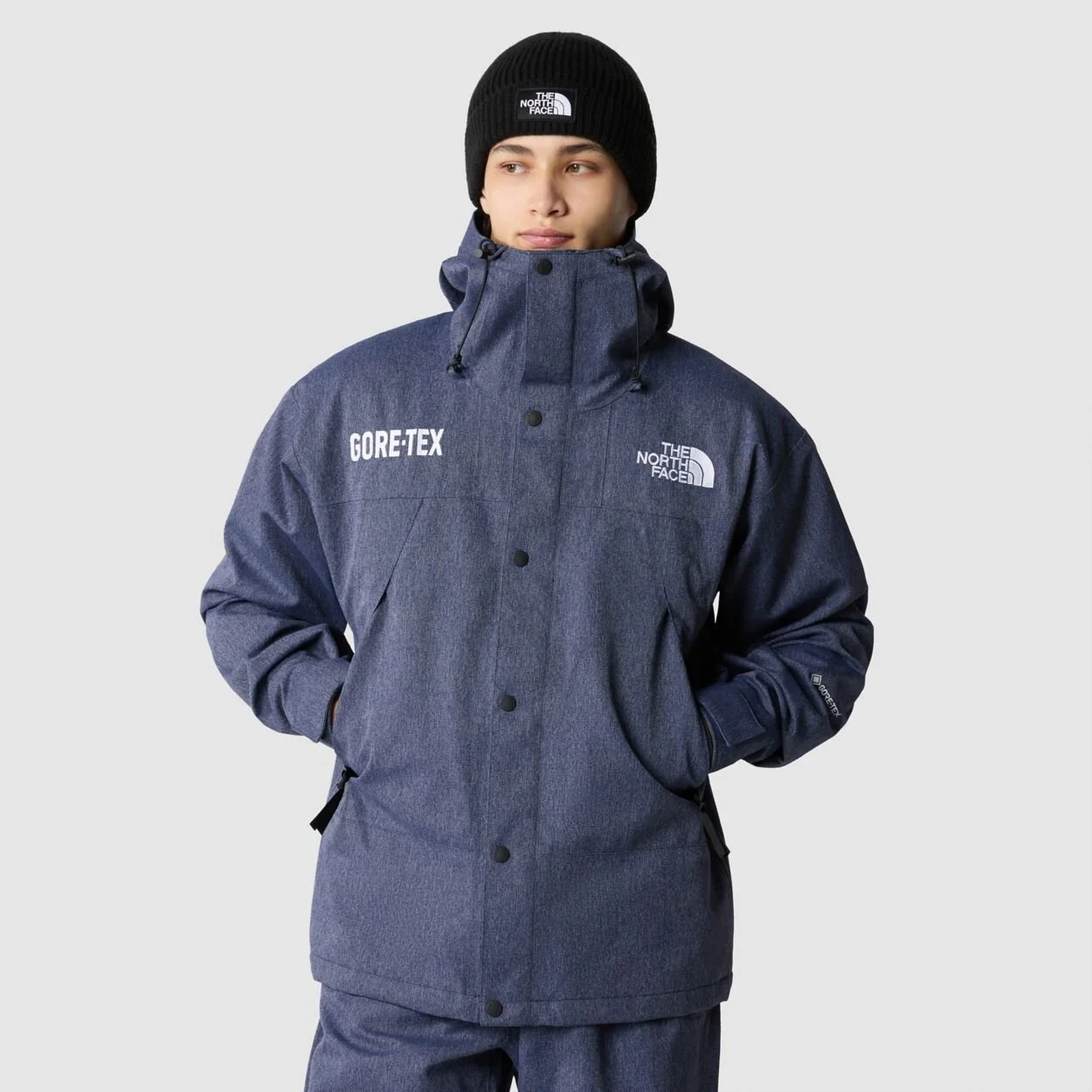 The North Face Mountain Guide GTX hooded denim jacket Sz XXS