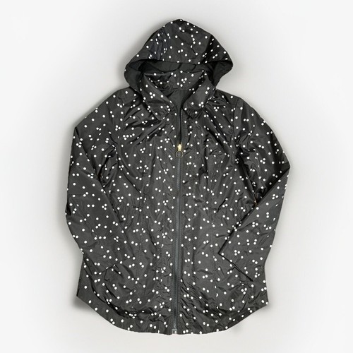 ジャケット・アウター Liner Jacket  Black Polka Dot Microfiber Isaac Mizrahi Live! Polka Dot/Black Reversible Jacket Hood