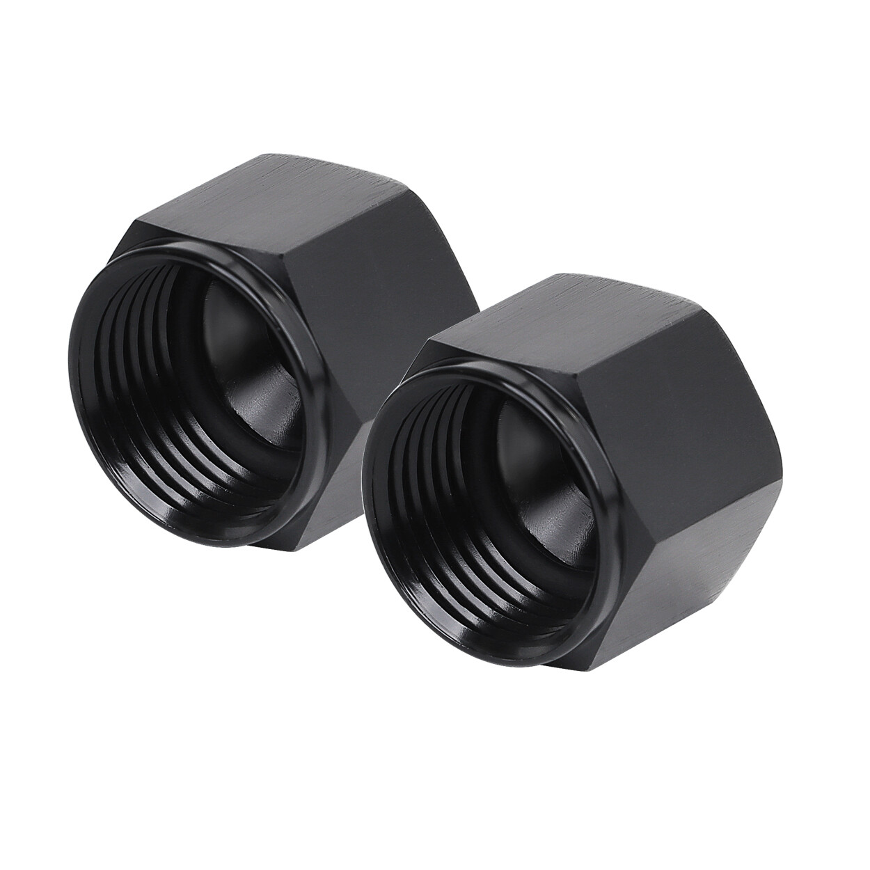 LokoCar 4AN 6AN 8AN 10AN Flare Cap Block off Fitting Plug Aluminum Black 2Pcs