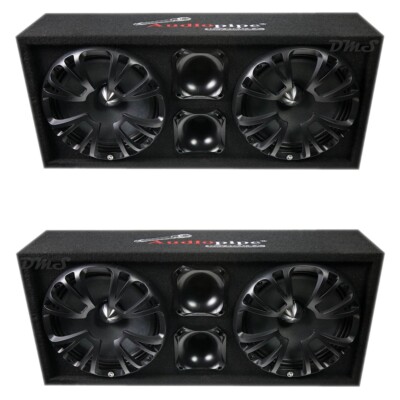 (2) Audiopipe AP-CHULD-102 | 600W Dual 10 Inch Full Range Chuchero Boxes & LEDs