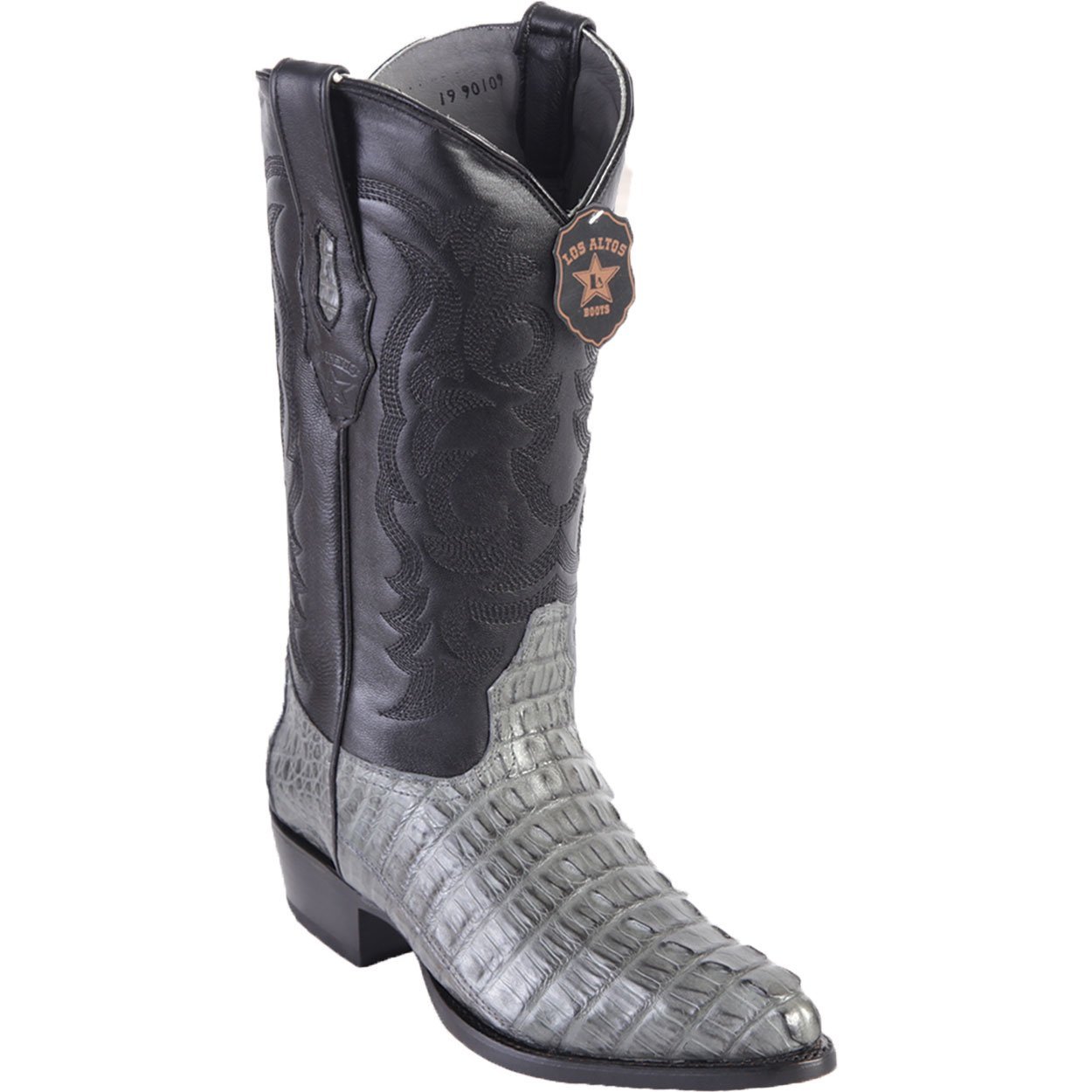 Pre-owned Los Altos Boots Los Altos Men Gray Genuine Crocodile Caiman Tail Western Cowboy J-toe Boot Ee+