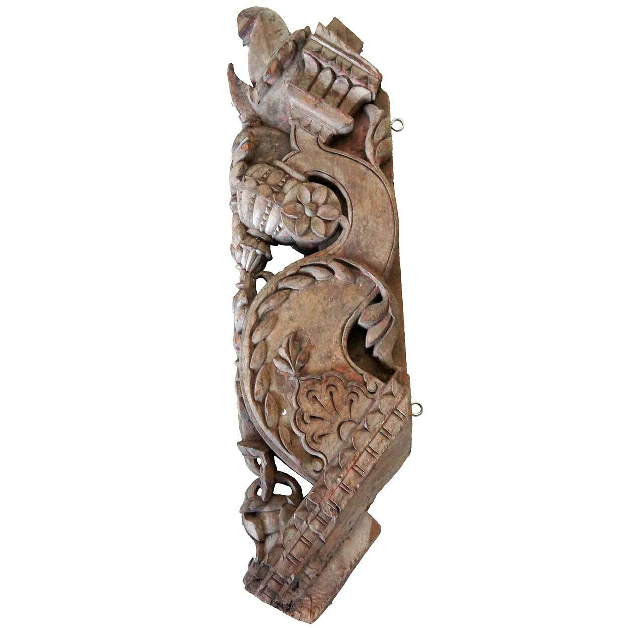 Pair of Antique Indian Teak Architectural Roof Brackets 19th century