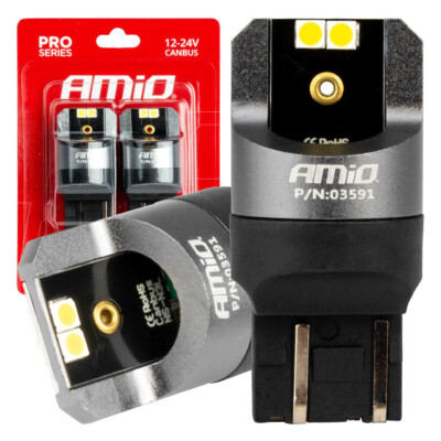 LED Canbus Car Bulbs Pro Series 7443 W21/5W 4x3030 SMD 6000K White 12/24V 300Lm