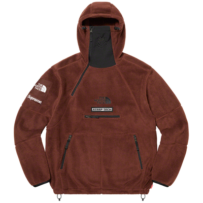 NWT Supreme The North Face Oak Brown Steep Tech Fleece Hoodie