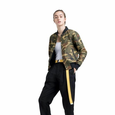 

Herschel Varsity Jacket Womens Camouflage Black Activewear Topwear Top, Зеленый