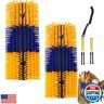 2PCS Livestock Scratching Brush, Goat Scratcher Brush Post with Cleaning Tool, Grooming and Massage Brushes for Horse Cow Sheep, Animals Back Scratching Itch Brushes