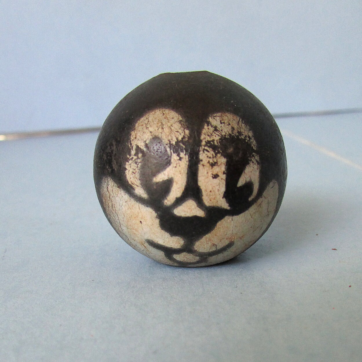 GONG BELL Trix Teeter Twins Head Pull Toy Part Comic Character 1938 Vintage