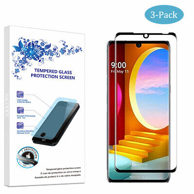 3X For LG G9 / LG Velvet 3D Full Cover Tempered Glass Screen Protector -Black