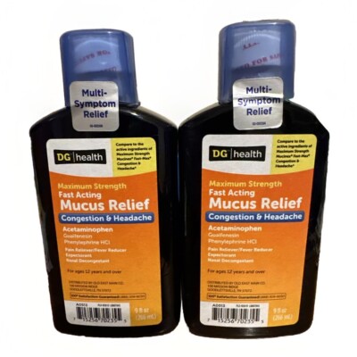 Lot Of 2 DG Health Maximum Strength Fast Acting Mucas Relief NEW