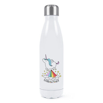 Unicorno Arcobaleno Potenza Parete Doppia Acqua Bottiglia Divertente Termiche