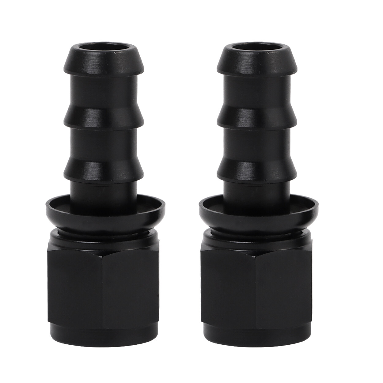 LokoCar 6AN 8AN 10AN Push Lock Hose Fitting End 0° 45° 90° Degree Black 2PCS