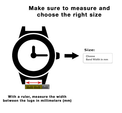 Bandini Watch Band, Leather Strap, Lizad Pattern, Glossy, 12mm - 20mm