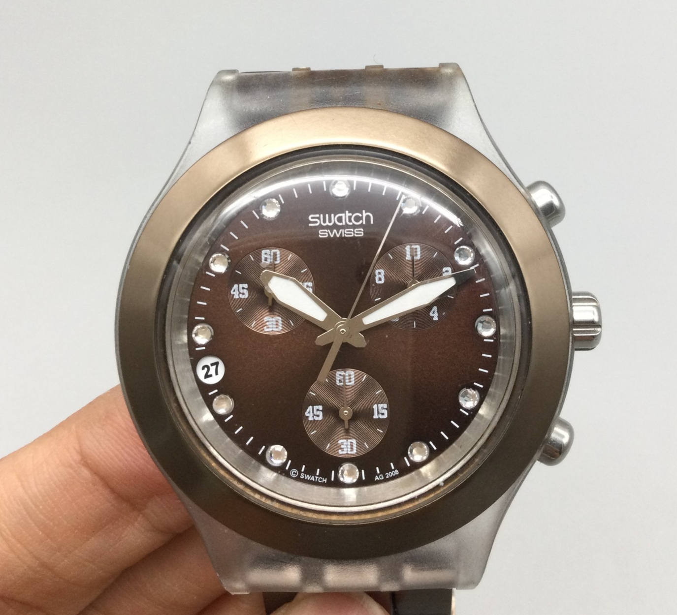Swatch Irony Diaphane Full Blooded Chronograph Watch Brown