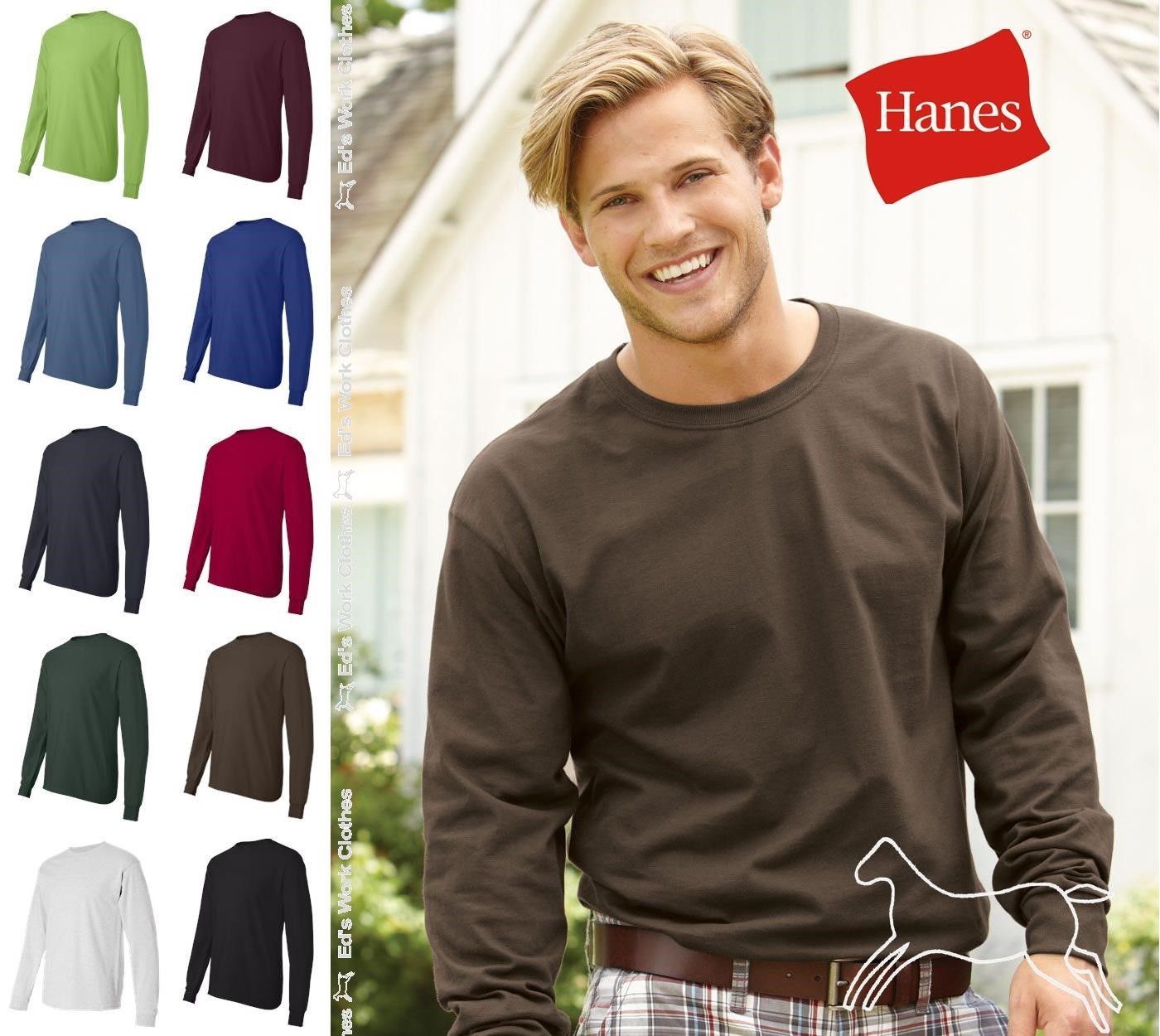 Men's Solid Long Sleeve T-Shirts
